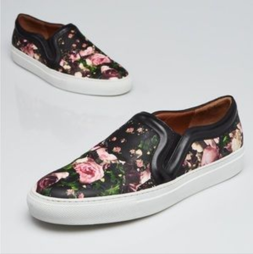 Givenchy Women Floral Skip On Slide Sneakers Made in Italy shoes sz 36/5.5